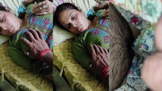 Sleeping Hot Mom Boobs Secretly Pressed And Pussy Show