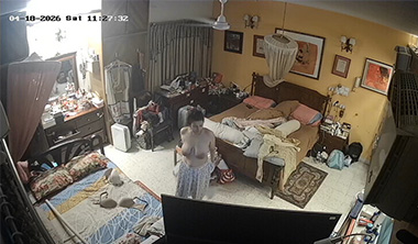 Sexy Bhabhi After Bath Changing Dress CCTV Showing Boobs